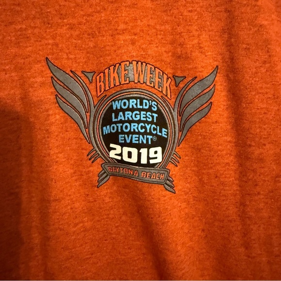 NWT Orange Bike Week Daytona Beach 2019 Graphic T-Shirt Unisex - Picture 4 of 8